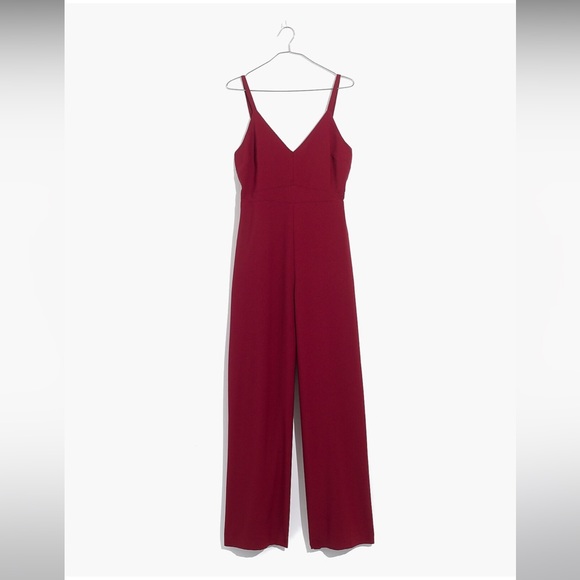 Madewell Thistle Cami Wide Leg Jumpsuit Red Size 4 Holiday Party Look - Picture 2 of 10